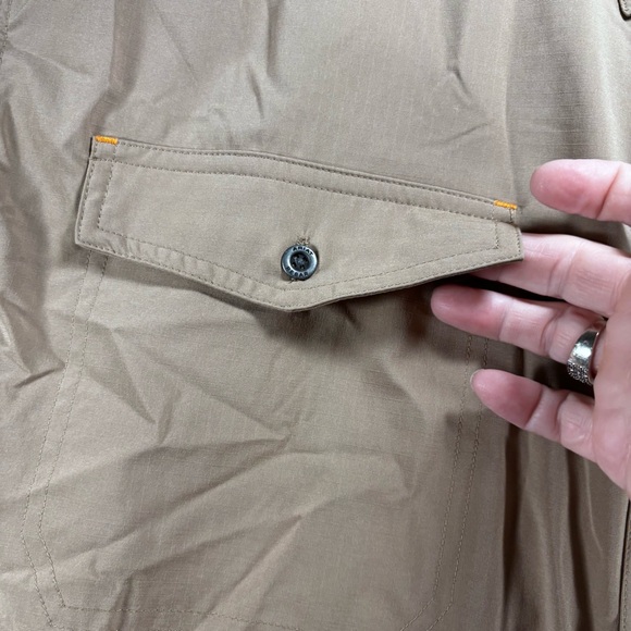 Ariat Rebar Men's Khaki Color Button-Down Shirt - Picture 5 of 13